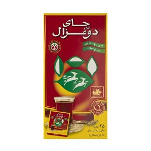 چای سیاه کیسه ای دو غزال ۲۵ عددی ۵۰ گرم